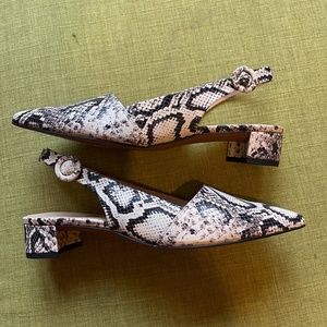 Franco Sarto Snake-print Kitten Heels
